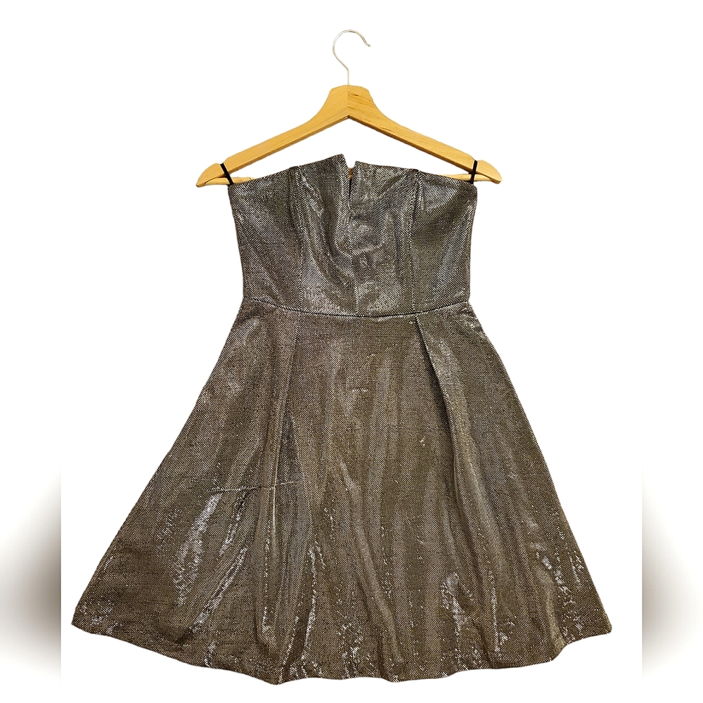 Strapless Flare Metallic Cocktail/Evening Dress
